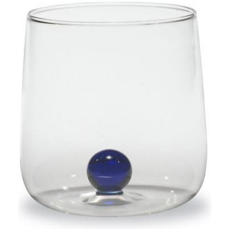 Прозрачный стакан Bilia синий мрамор