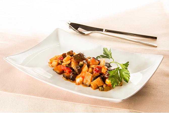 Aubergine and tomato caponata Aubergine and tomato caponata